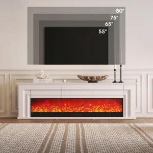 78.7" Electric Fireplace TV Stand with Remote Control