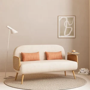 60" Linen Sleeper Sofa with Tray 2-Seater