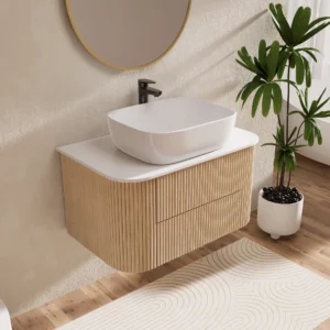 Bathroom Vanity Set 31.5" Modern Floating Sintered Stone Bathroom Vanity with Sink