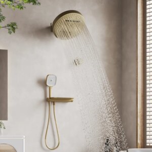 Luxury Wall-Mounted Shower System with Rainfall Head & Body Spray