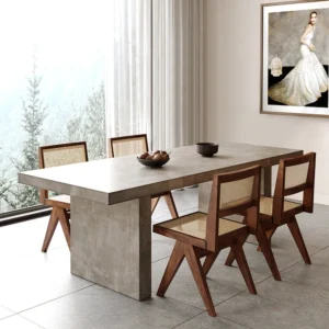 Upoak Series 70.9" Farmhouse Rectangle Wood Dining Table Gray Seats 4-6 People