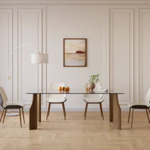 70.9" Modern Rectangle Tempered Glass Dining Table Seats 6-8 People