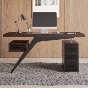 Office Computer Desk with Drawers Black Home & Office Furniture (59")