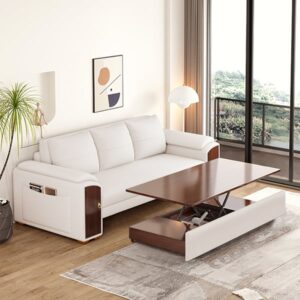 94.5" Pull Out Sofa Bed Convertible Sleeper with Lift-top Coffee Table