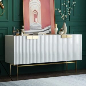 Twixer 59" White Sideboard Buffet with Doors Accent Cabinet with Storage 4 doors