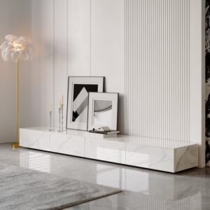 87" Sintered Stone TV Stand with 4 Drawers