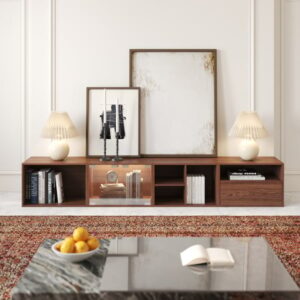 94.5" Walnut Modular TV Stand with Storage