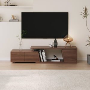 Fero Walnut Extendable TV Stand with 3 Drawers Up to 1800mm