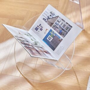 15.7" Modern Acrylic Standing Magazine Rack in Clear for Living Room