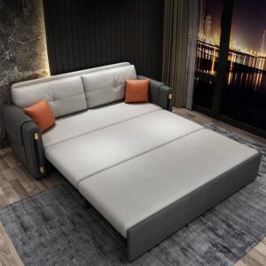 81" King 3-Seater Leath-aire Convertible Sleeper Sofa