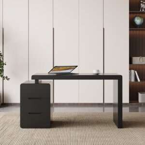 Mular Black 3-Drawer Writing Desk with 3 Drawers Office Furniture (47.2"）